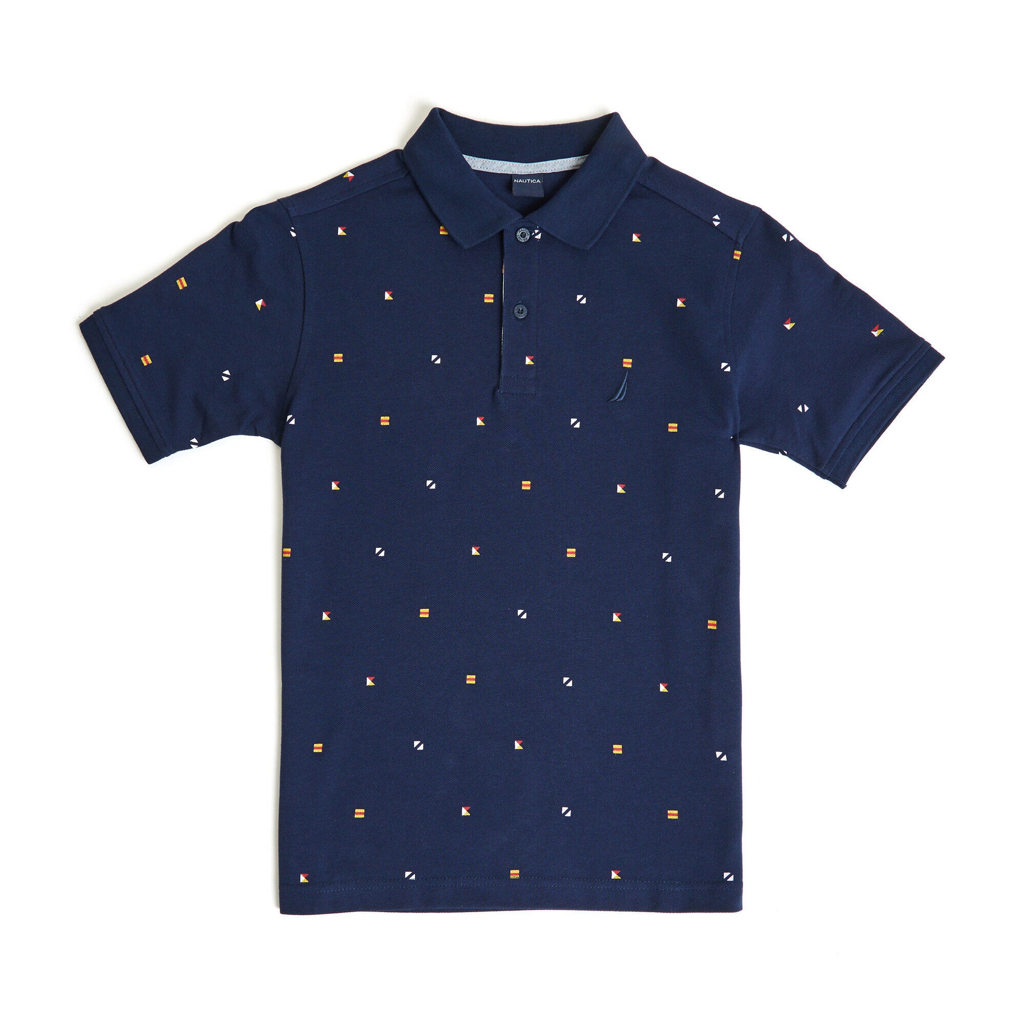 Toddler Boys' Powell Signal Flag Motif Polo (2T-4T),Oyster Bay Blue,large