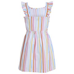 LITTLE GIRLS' RAINBOW STRIPE DRESS (4-6x),Antique White Wash,large