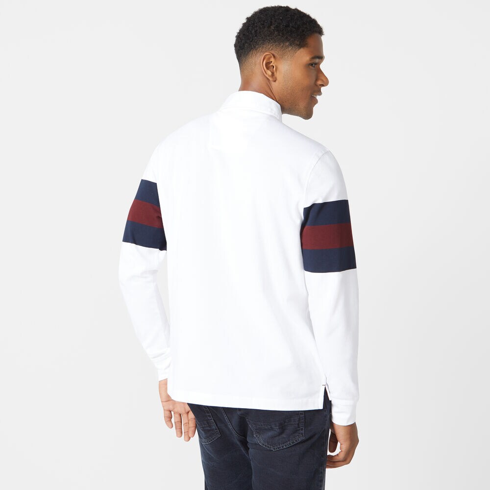 CLASSIC FIT LONG SLEEVE RUBGY POLO,Bright White,large