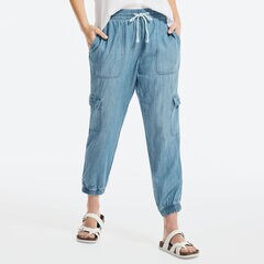 SUSTAINABLY CRAFTED DENIM UTILITY JOGGER,Distressed Blue Wash,large