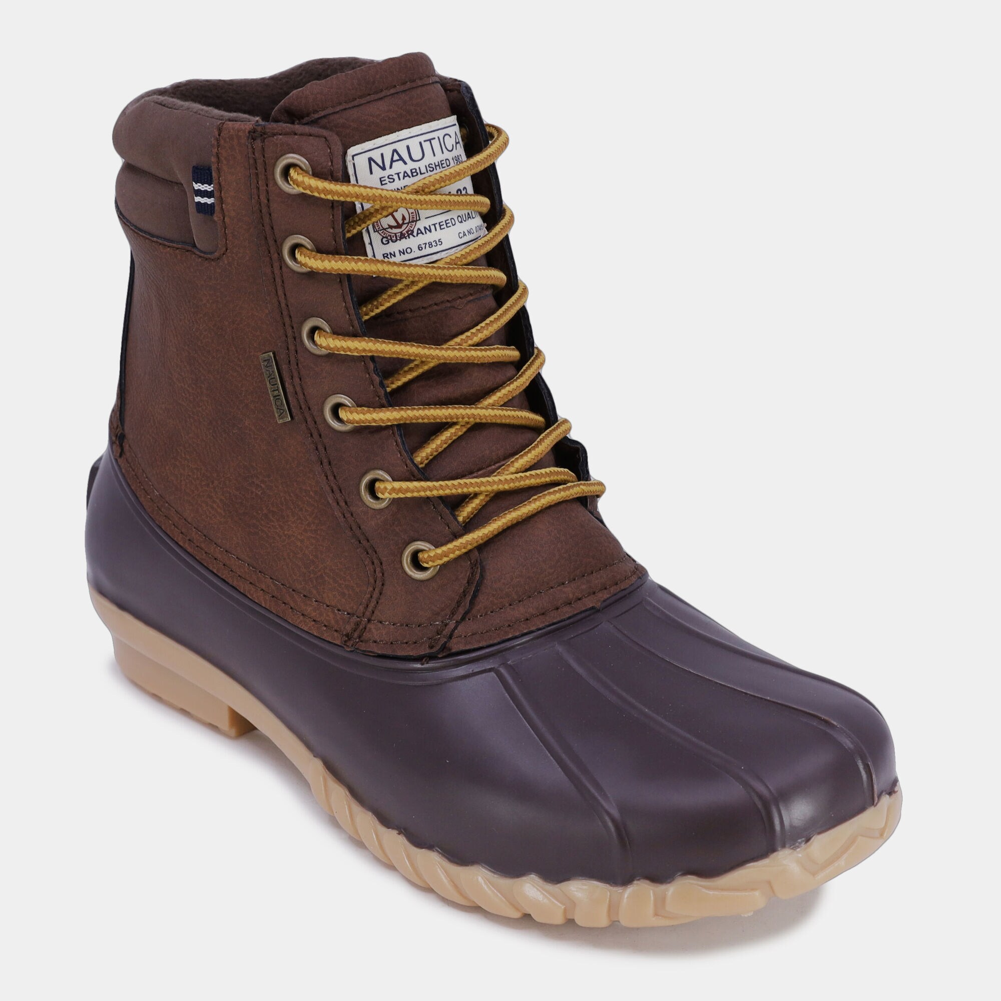 Lace-Up Duck Boot,Brown Stone,large