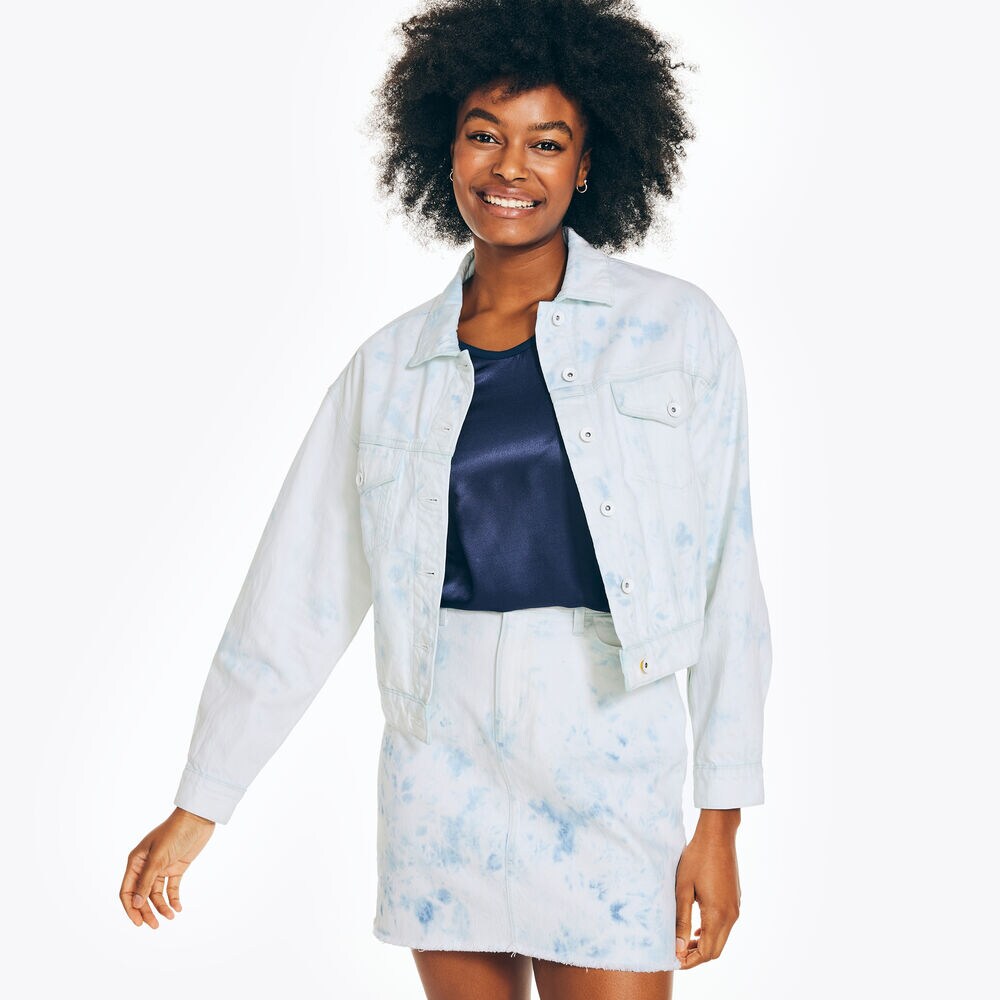 NAUTICA JEANS CO. CLOUD WASH CROPPED JACKET,Shell,large