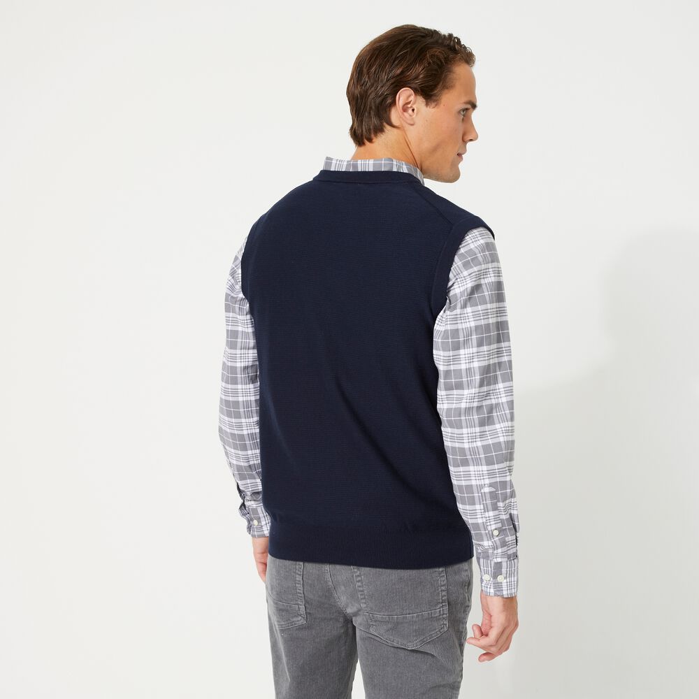 NAVTECH V-NECK SWEATER VEST,Navy,large