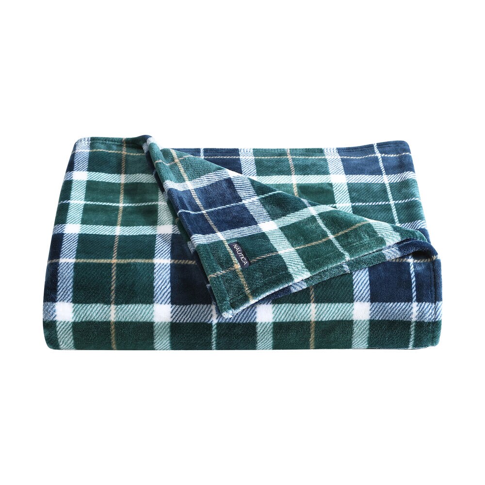 Northsail Plaid Navy Full/Queen Blanket,Bali Bliss,large