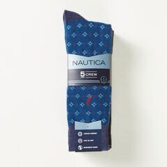 CLASSIC DIAMOND PRINT DRESS SOCKS, 5-PACK,Black,large