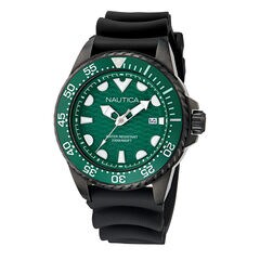 NCT Sea Dive Silicone Strap 3-Hand Watch,Black,large