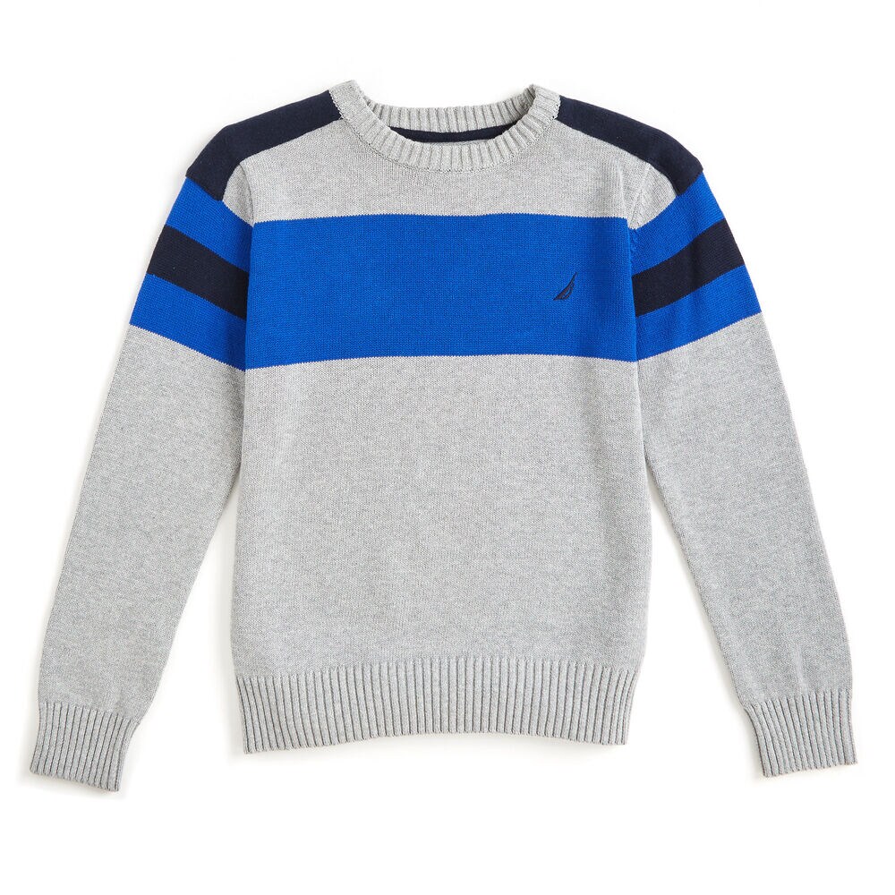 Little Boys' Cruise Crewneck Sweater (4-7),Grey Heather,large
