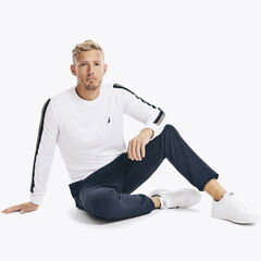 NAVTECH STRIPE-SLEEVE T-SHIRT,Bright White,large