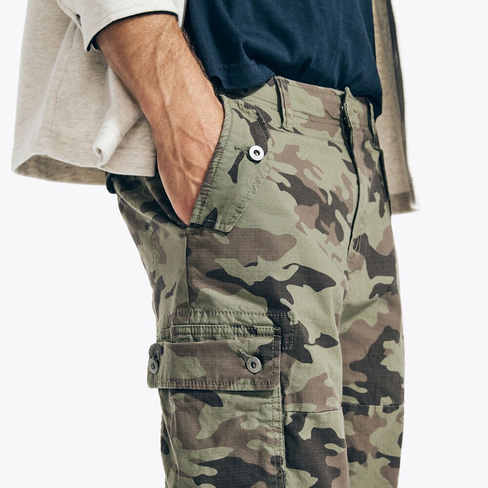 CAMOUFLAGE RIPSTOP CARGO JOGGER,Teal Wave,large