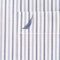 WRINKLE-RESISTANT STRIPED SHORT-SLEEVE SHIRT,J Navy,large