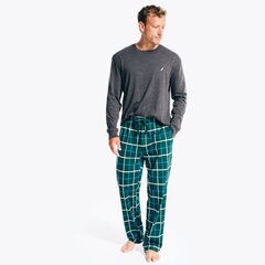 Plaid Pajama Pant Set,Charcoal Heather,large
