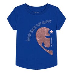 Toddler Girls' Make Each Day Happy T-Shirt (2T-4T),Horizon Blue,large