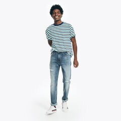 NAUTICA JEANS CO. DISTRESSED STRAIGHT FIT DENIM,Federal Blue,large