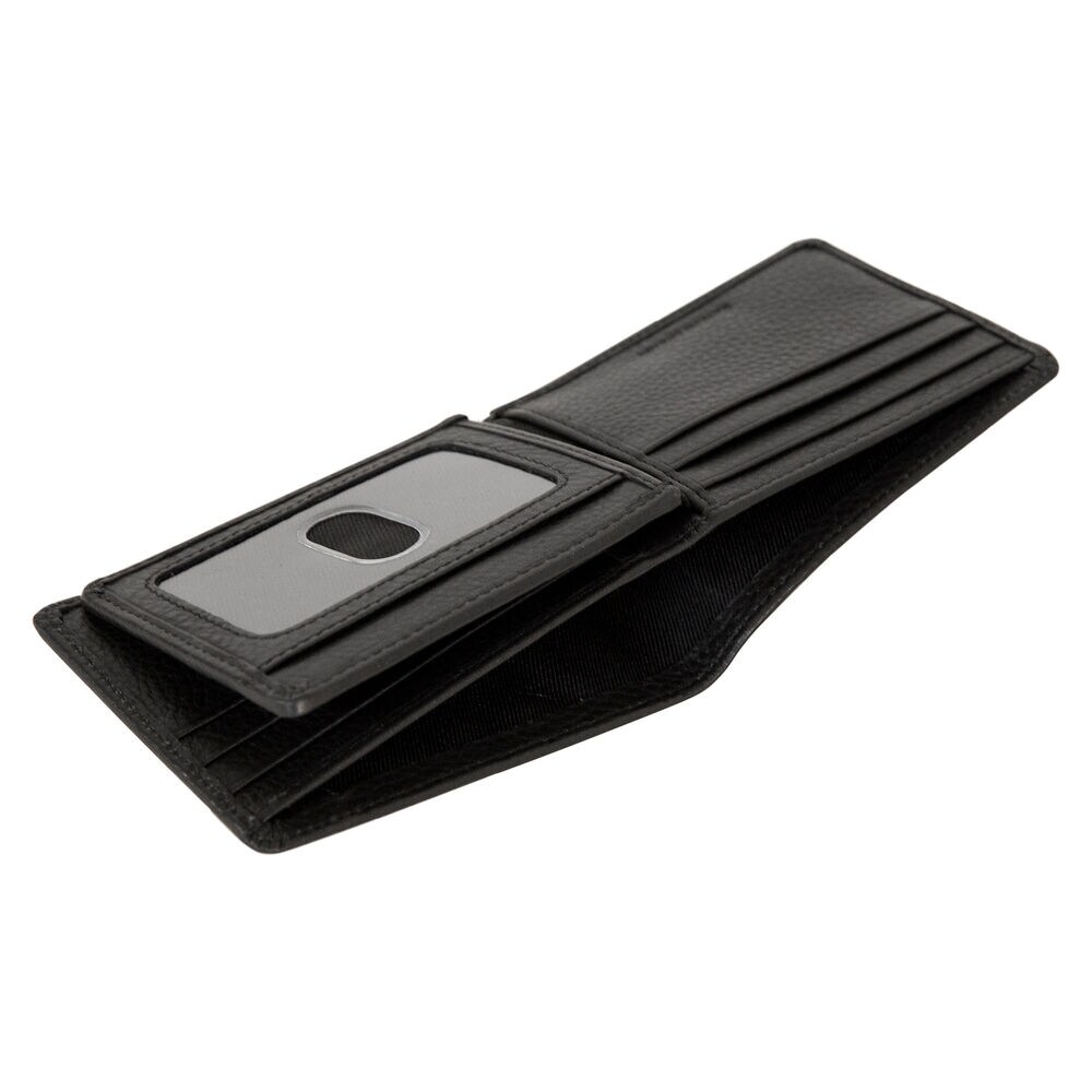 EXTRA CAPACITY LEATHER WALLET,Black,large