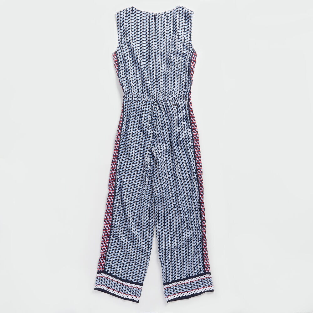 COLORBLOCK GEO PRINT JUMPSUIT,Bolt Blue,large