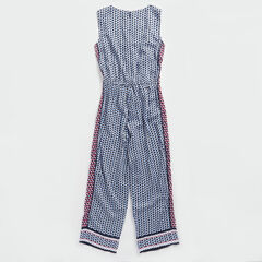 COLORBLOCK GEO PRINT JUMPSUIT,Bolt Blue,large