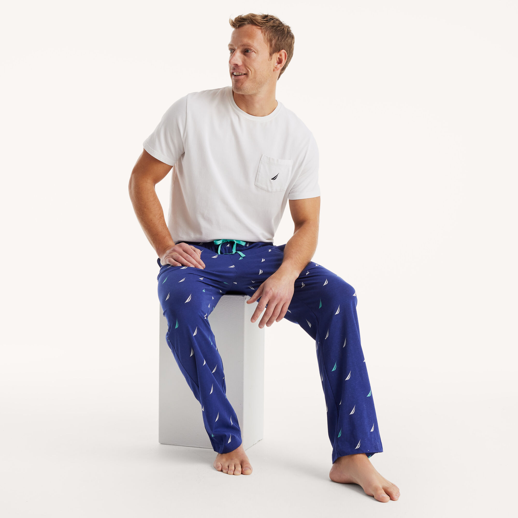 LOGO PRINT KNIT SLEEP PANT,Port Violet,large