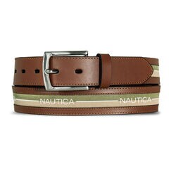 Ribbon Panel Belt,Camel Heather,large