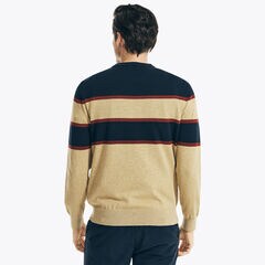 NAVTECH STRIPED CREWNECK SWEATER,Navy,large