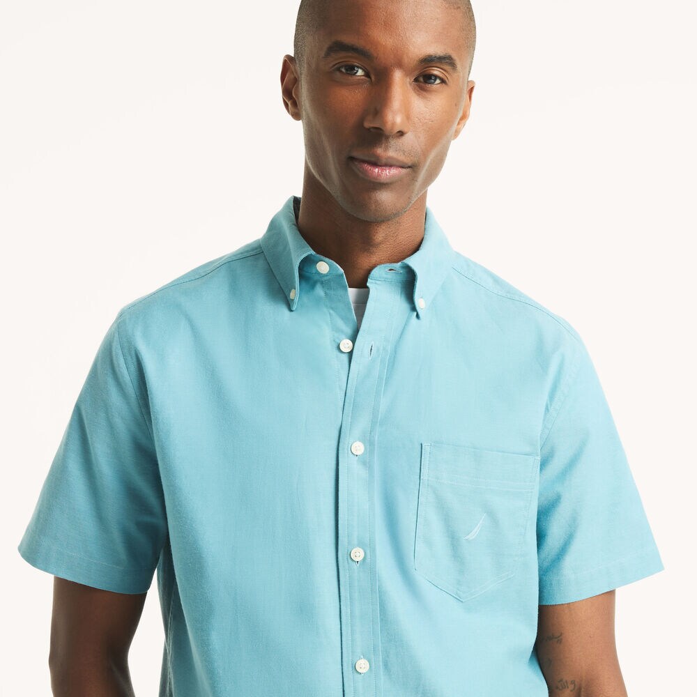 Short-Sleeve Oxford Shirt,Haze,large