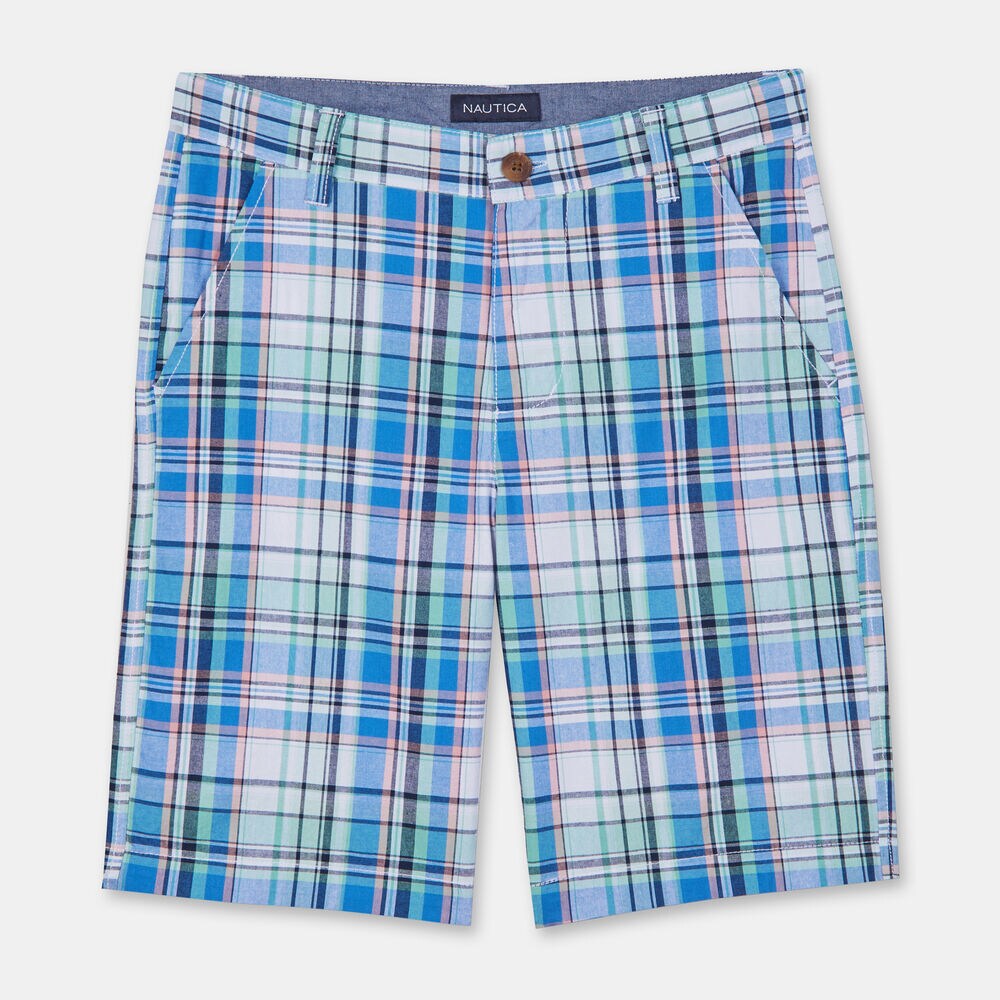 LITTLE BOYS' TRISTAN PLAID SHORTS (4-7),Antique White Wash,large