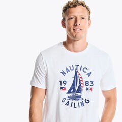 Sailing Club Graphic T-Shirt,Bright White,large