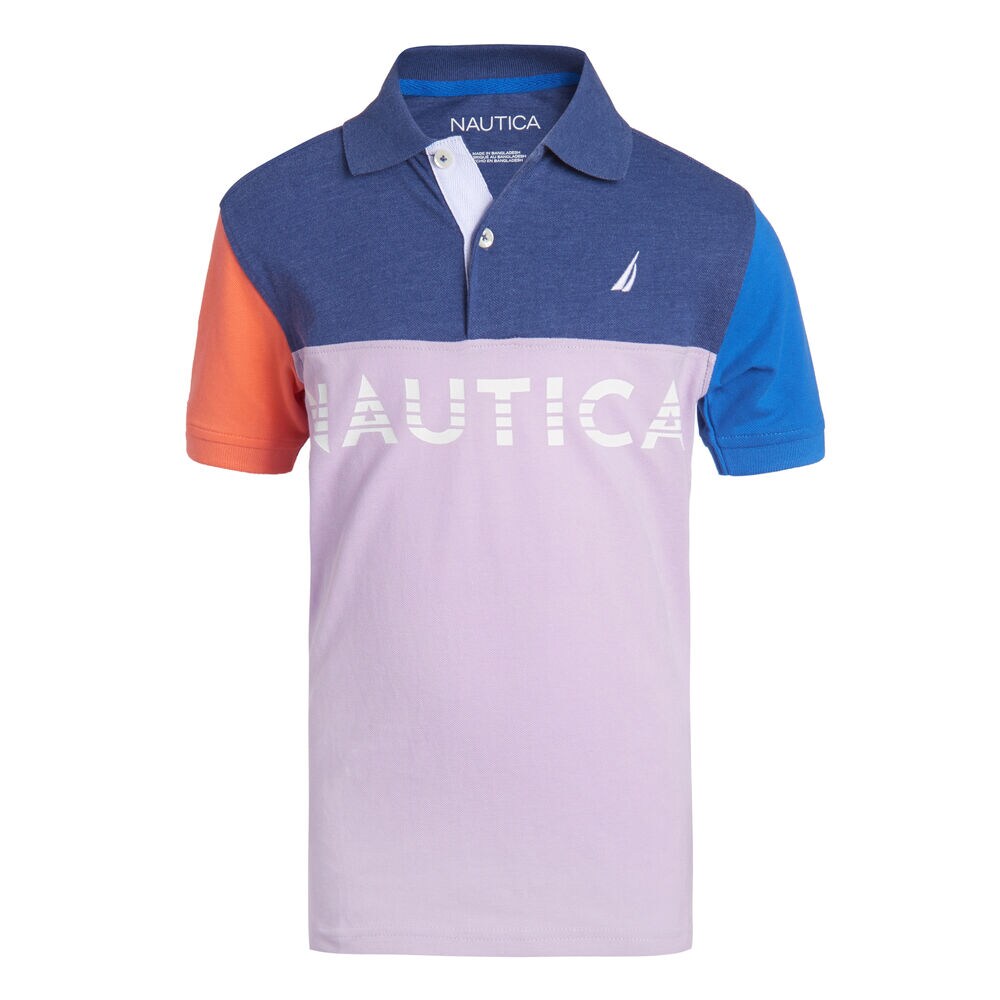 BOYS' SEABREEZE COLORBLOCK HERITAGE POLO,Guppy Grape,large
