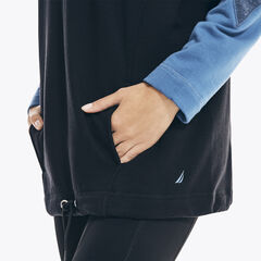 COLORBLOCK QUARTER-ZIP SWEATSHIRT,True Black,large