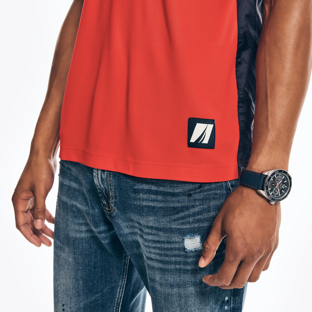 NAVTECH SUSTAINABLY CRAFTED MIXED MEDIA POLO,Tomales Red,large