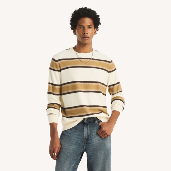 Striped Performance Crewneck Sweater