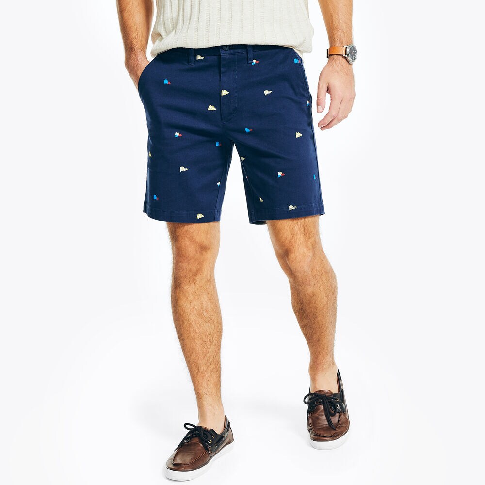 8.5" PRINTED DECK SHORT,Lapis Blue,large