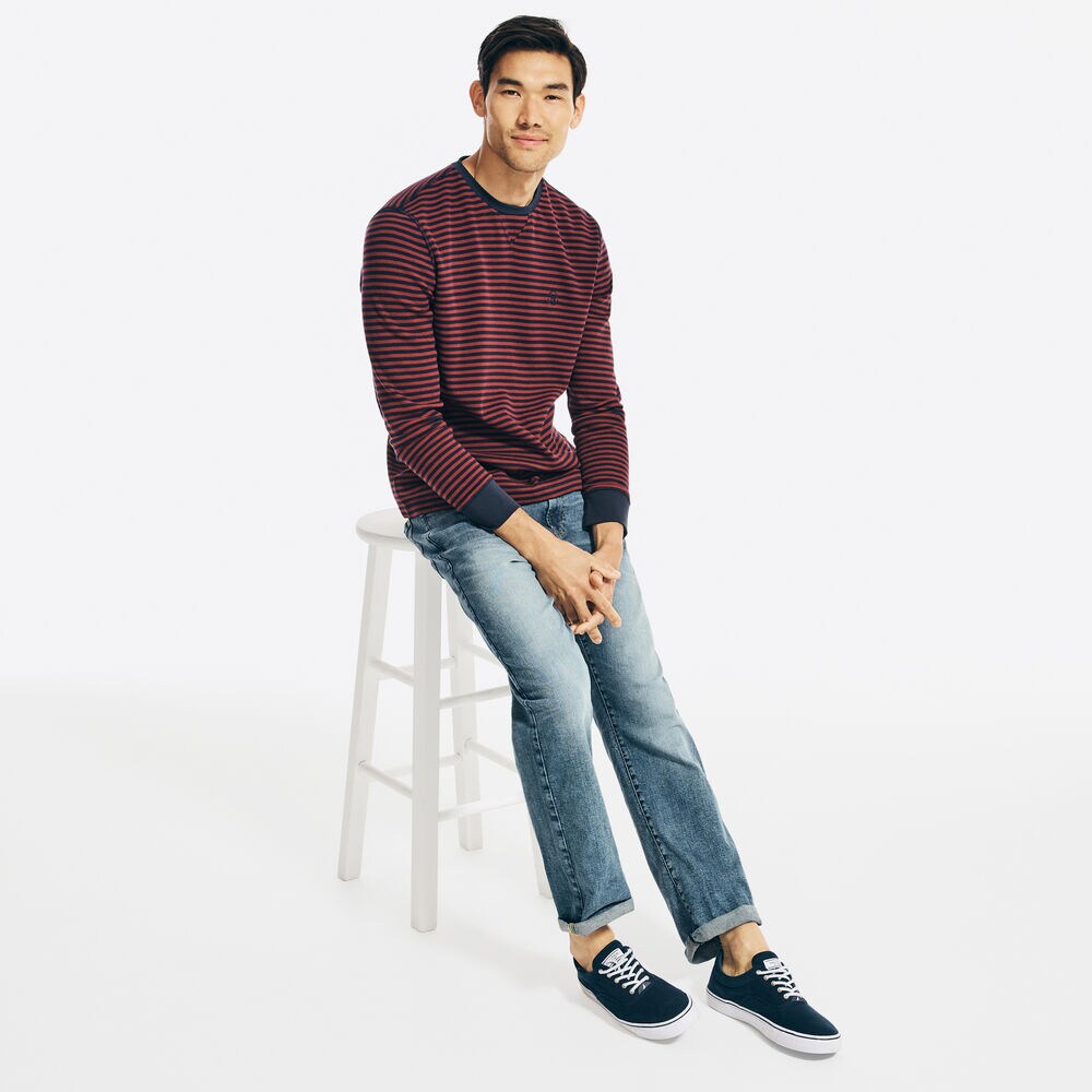 NAUTICA JEANS CO. STRIPED LONG-SLEEVE T-SHIRT,Navy,large