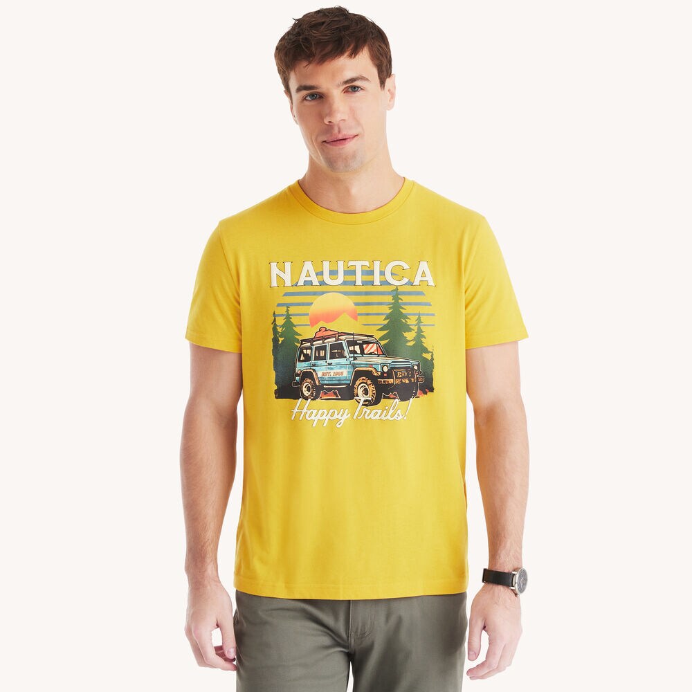 Happy Trails Graphic T-Shirt,Buoy Yellow,large