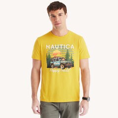 Happy Trails Graphic T-Shirt,Buoy Yellow,large
