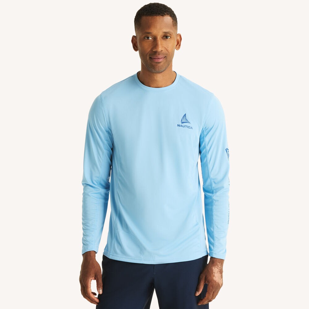 Nautica OTF Long-Sleeve UPF 50+ Shirt,Ice Blue,large