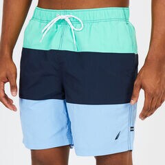Big & Tall Colorblock Swim Trunks,Mint Spring,large