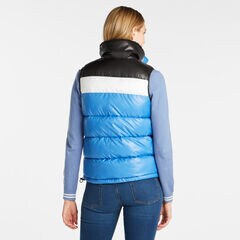 COLORBLOCK PUFFER VEST,Distressed Blue Wash,large