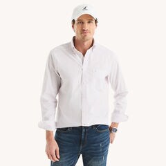 Classic Fit Wrinkle-Resistant Plaid Shirt,Buoy Red,large
