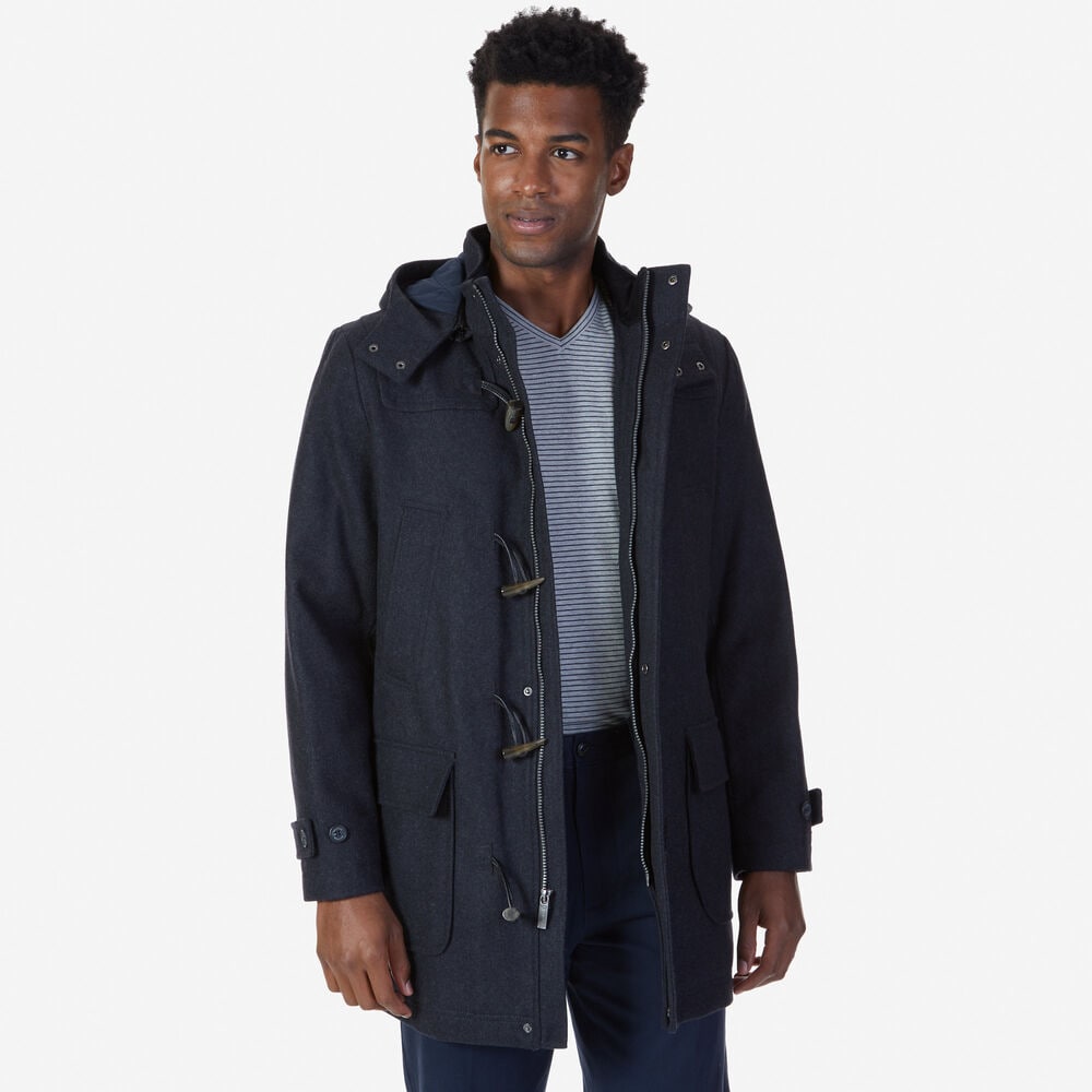 Hooded Toggle Coat,Charcoal,large