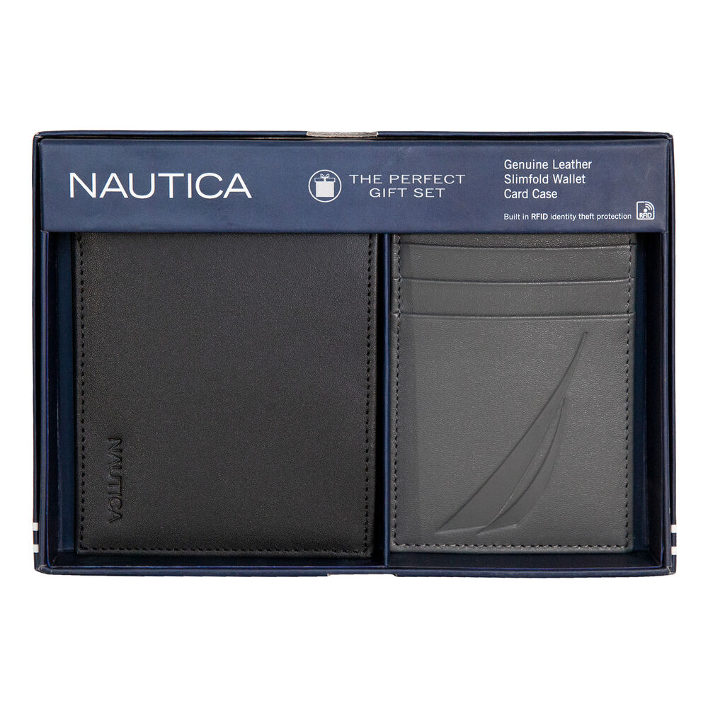 LOGO WALLET GIFT SET,Black,large
