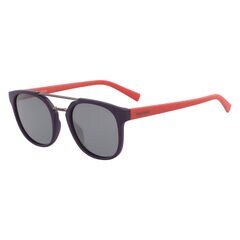 Round Sunglasses with Brow Bar,Navy,large