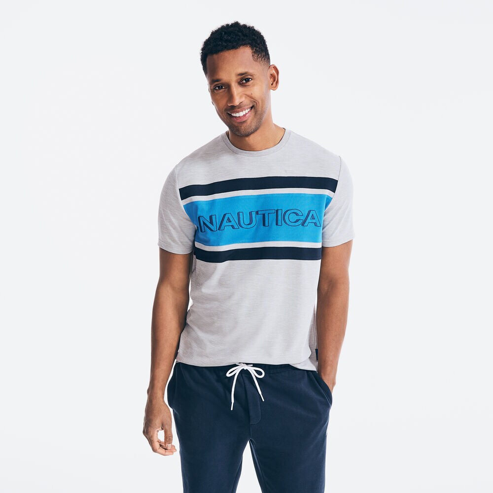 NAVTECH SUSTAINABLY CRAFTED LOGO T-SHIRT,Grey Heather,large