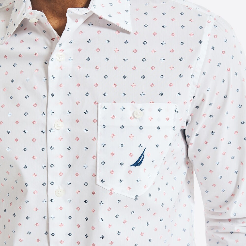 NAVTECH DIAMOND PRINT SHIRT,Bright White,large