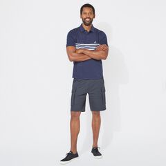 CLASSIC FIT PERFORMANCE TECH POLO IN STRIPE,Navy,large