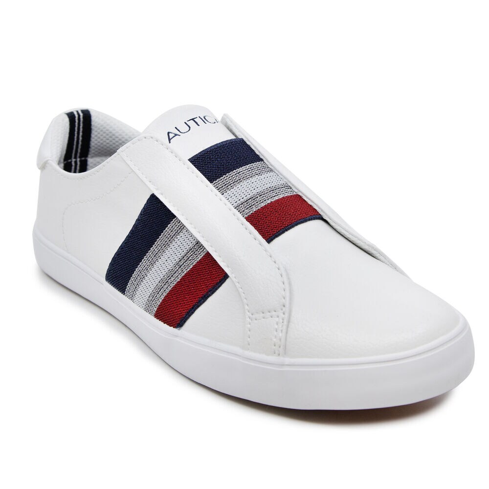 STRIPED SLIP-ON SNEAKER,Antique White Wash,large