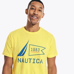 1983 BRAND ICON LOGO GRAPHIC SLEEP T-SHIRT,Cabana Yellow,large