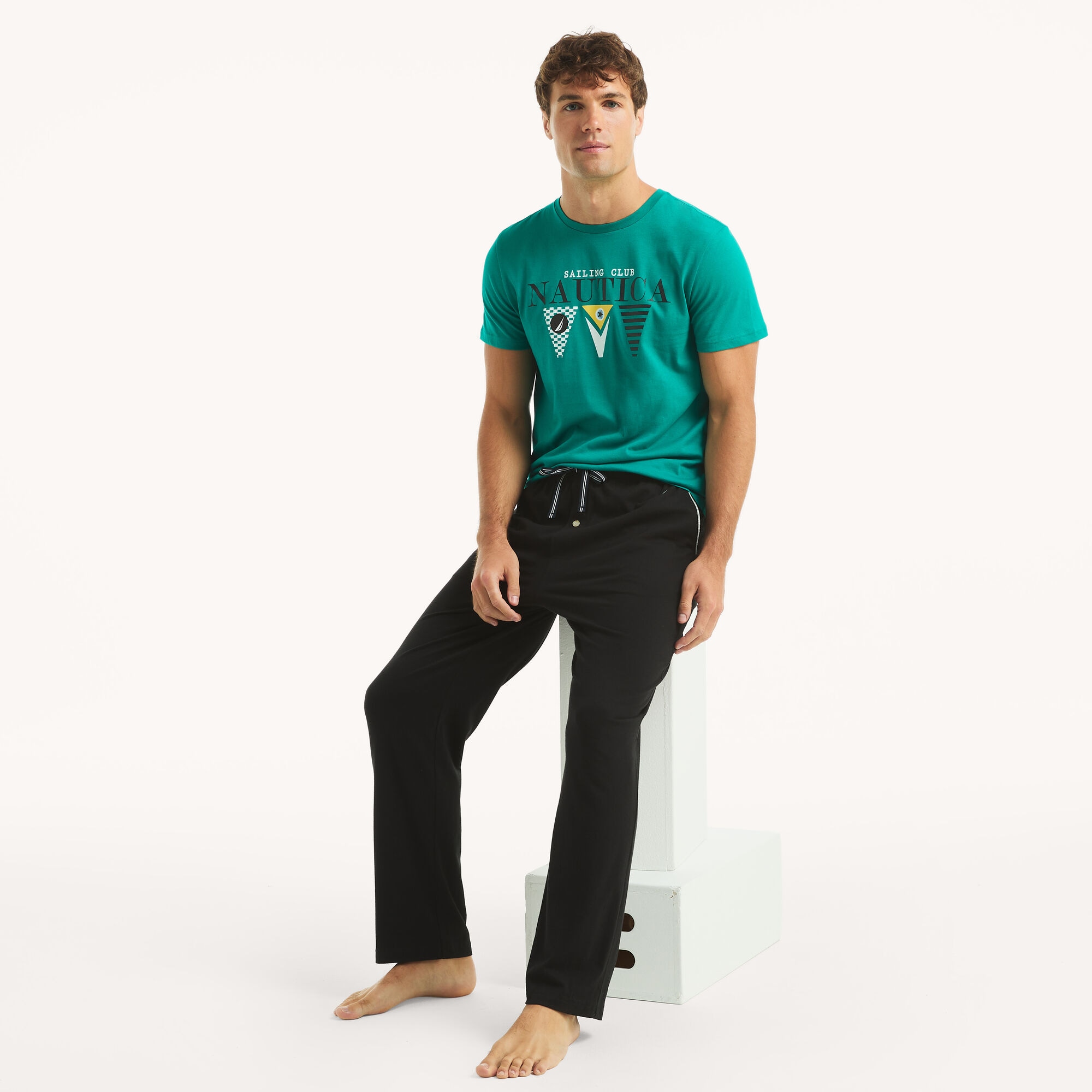Flag Graphic T-Shirt,Schooner Green,large