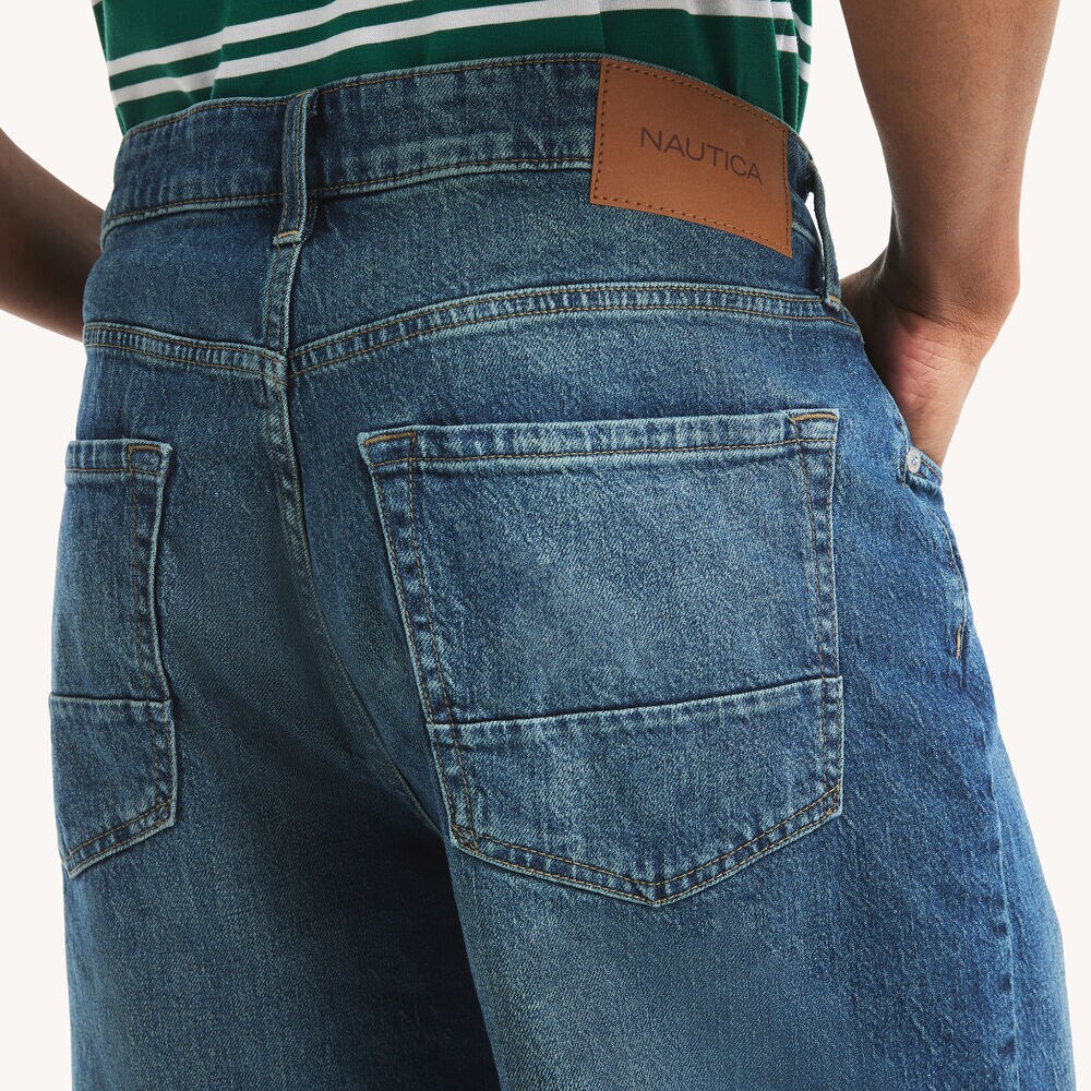 9.5" Relaxed Denim Short,Antique White Wash,large