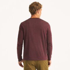 Heather Crewneck Deck T-Shirt,Glory Red,large