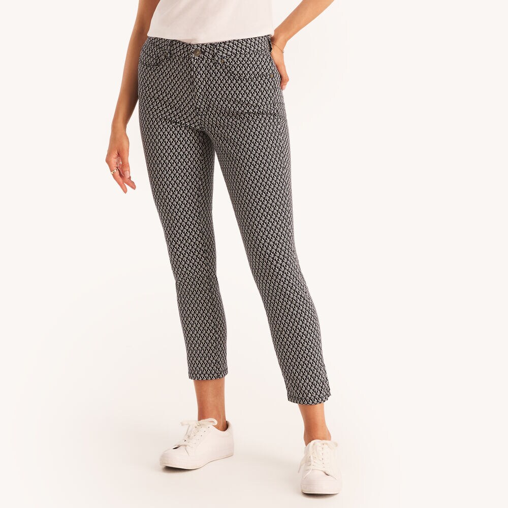 Printed Skinny Pant,Navy,large